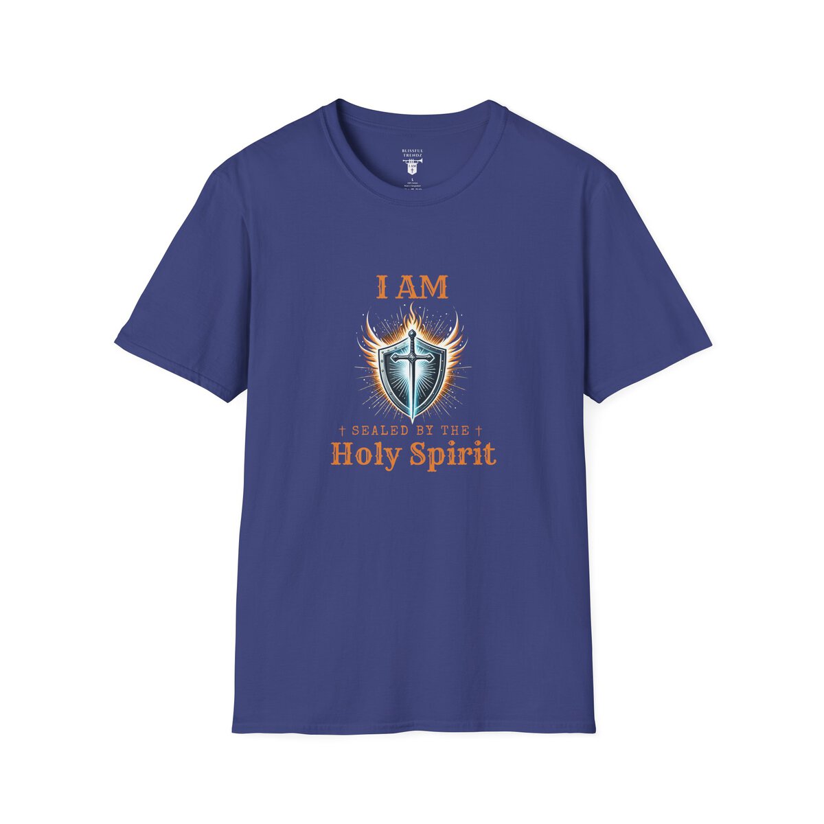 I AM Sealed By The Holy Spirit - Shield w/Cross - Unisex Softstyle T-Shirt - Image 31