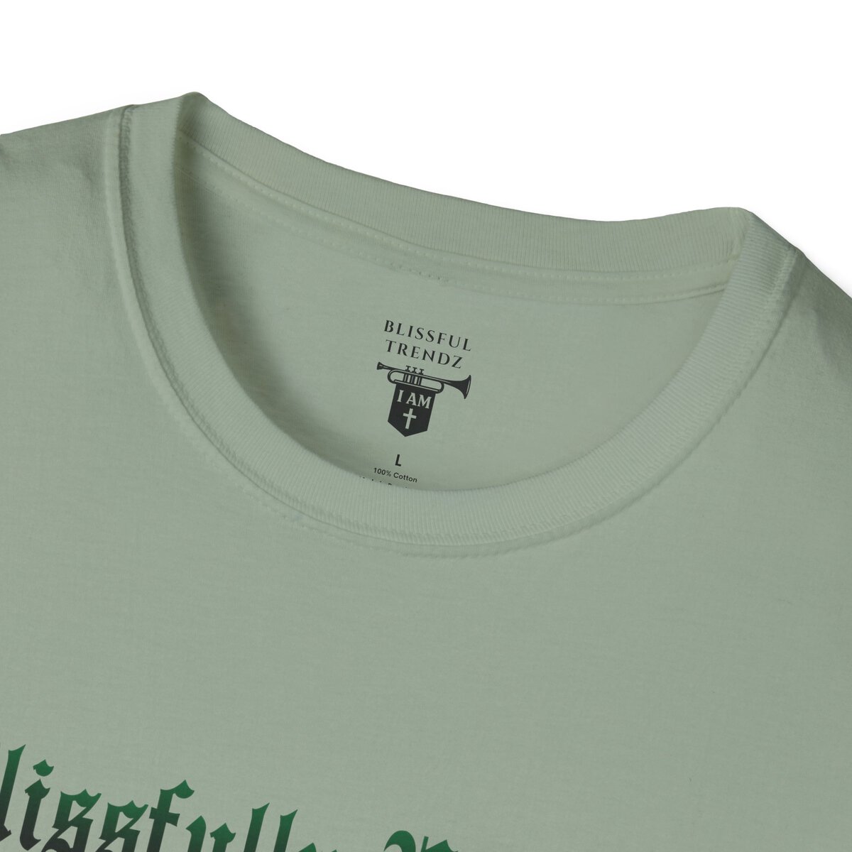 Blissfully Unique - I AM 100% By Design - Typography - GRN - Unisex Softstyle T-Shirt - Image 26